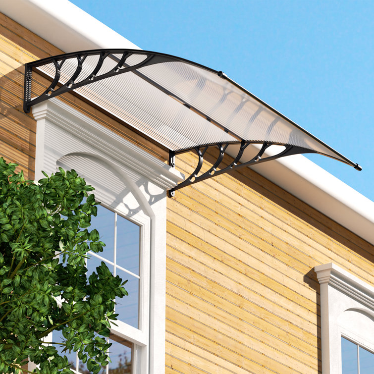 Bring Home Furniture Patio Front Door Bracket Shelter Window Sunshade Awning Door Canopy Polycarbonate PC Board with UV Rain and Snow Protection Reviews Wayfair